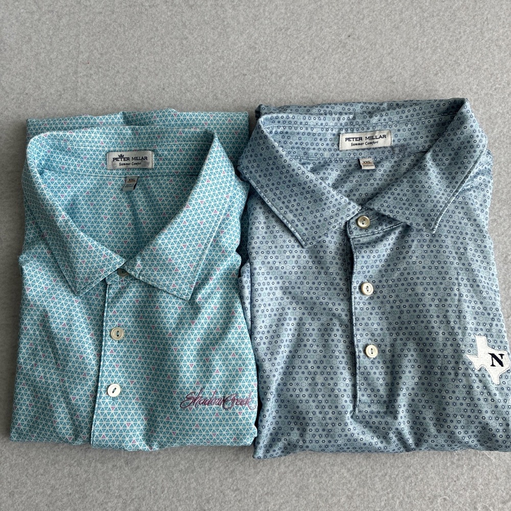 Peter Millar Lot Bundle Mens Summer Comfort Golf Polos 2XL XXL Performance